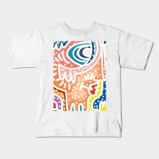 Pop Graffiti Abstract Portrait Pastel Kids T-Shirt